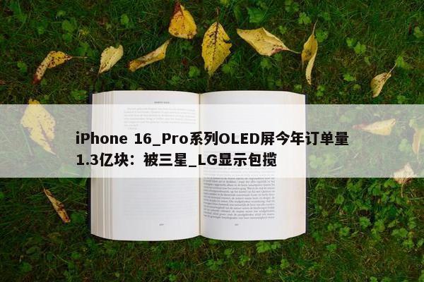 iPhone 16_Pro系列OLED屏今年订单量1.3亿块：被三星_LG显示包揽
